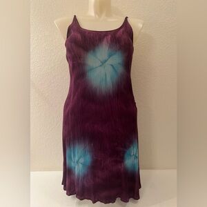 Gauze Sun Dress Pineapple Moon OS  S - M - L Women Junior Purple Blue Tie Dye